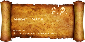 Hesner Petra névjegykártya